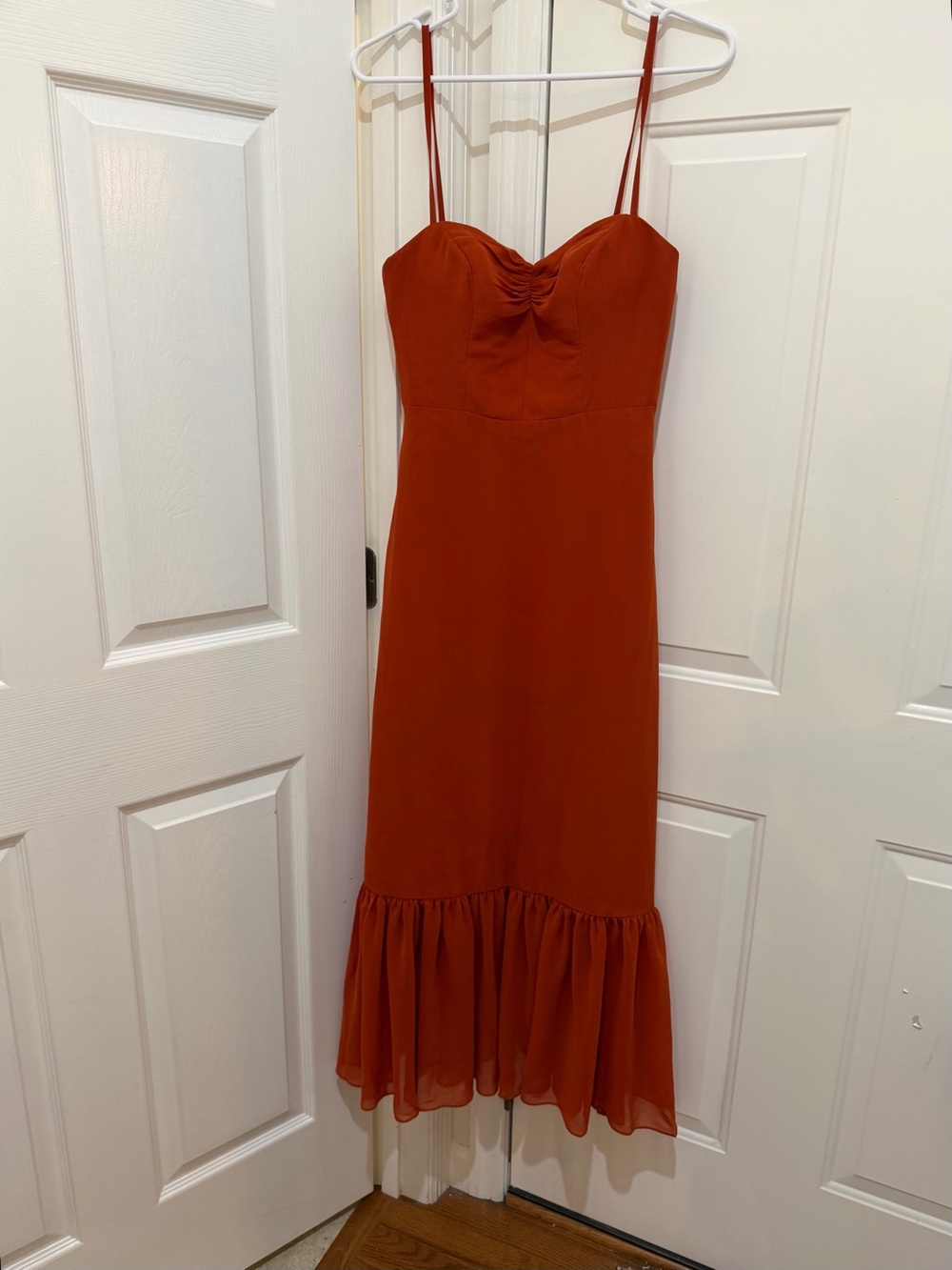 Azazie Rust Orange Chiffon Maxi Dress Size A4 Fall Wedding Bridesmaid